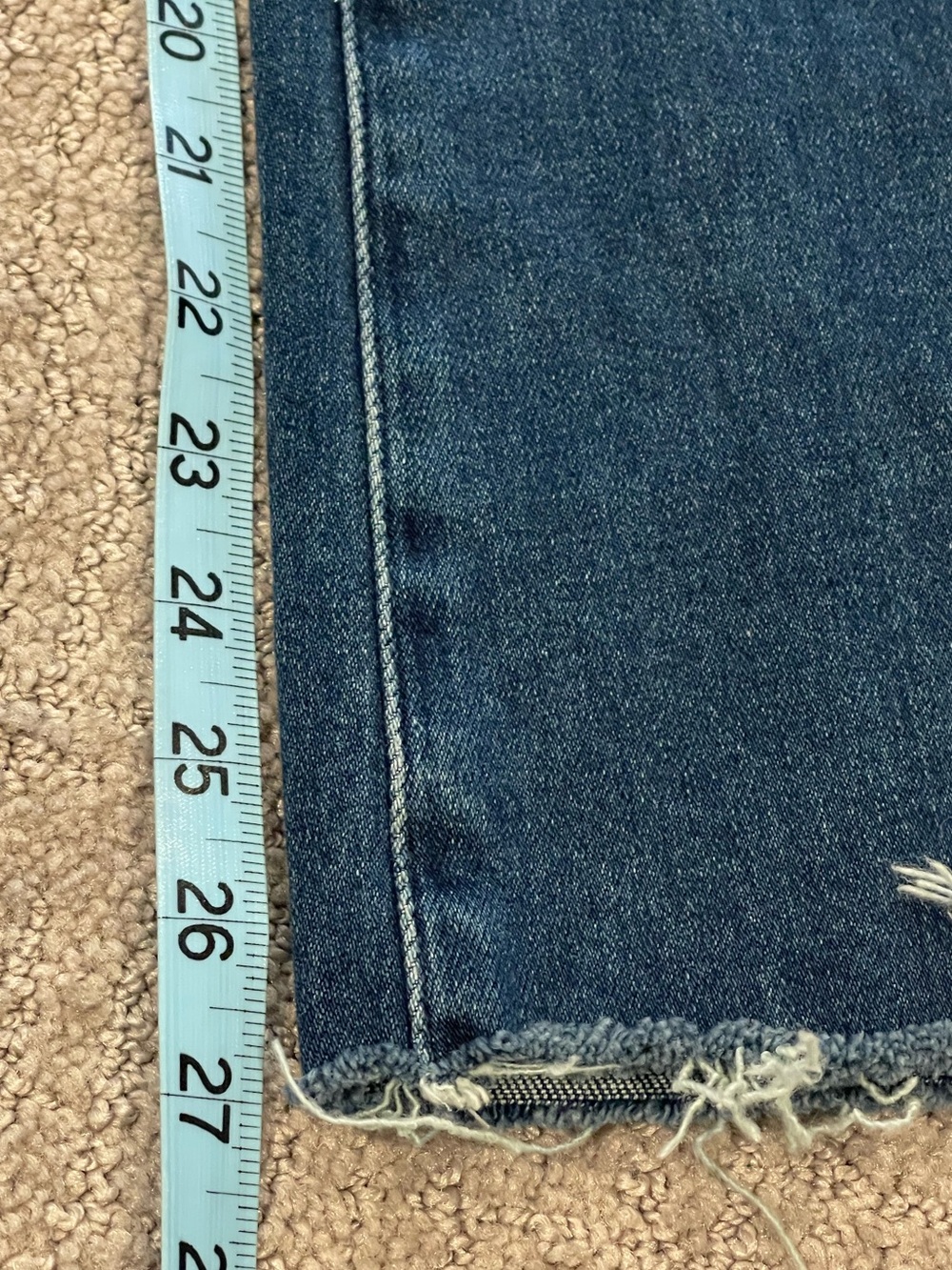 PAIGE Laurel Canyon, Boot Cut, High Rise Jeans, Medium Wash, Raw Hem, Size 27 - Picture 10 of 13